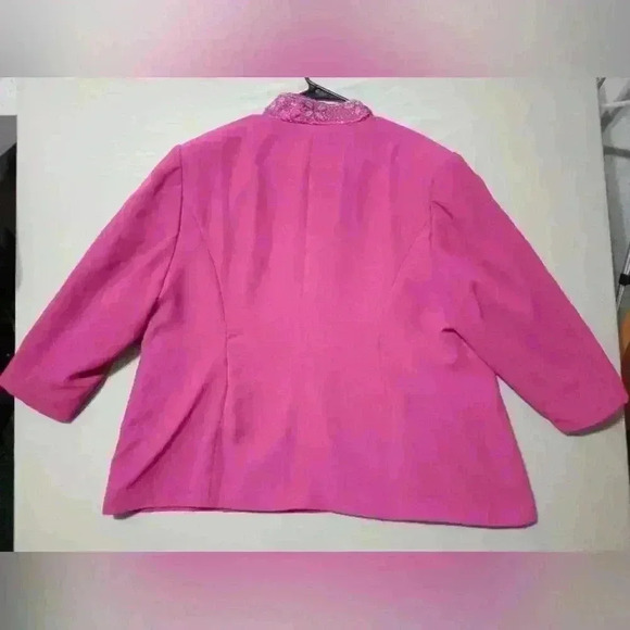 Maggie Barnes Blazer Women's Sz 26 One Button Vtg Pink Embroidered Barbiecore - Picture 6 of 9